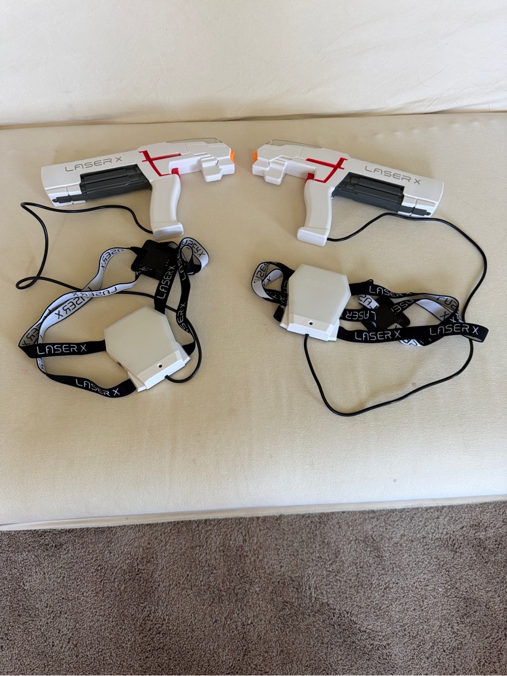 White Laser Tag Starter Set - 2 Blasters with Head Sensors